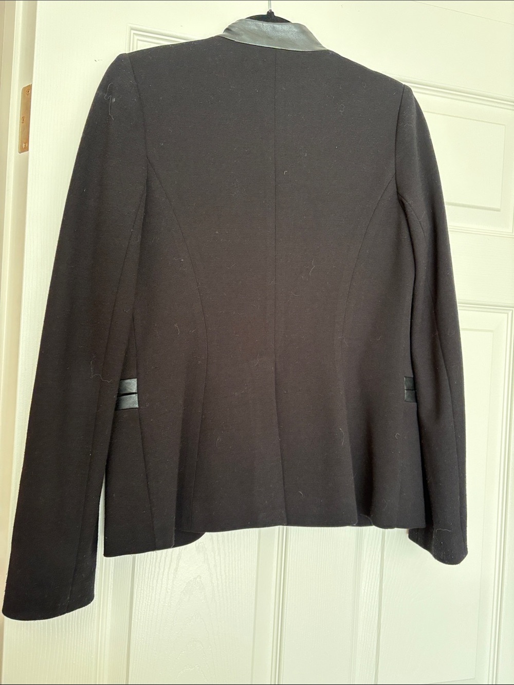 Bailey 44 Chassis Jacket Black Faux Leather Trim Blazer Size S - Picture 5 of 7